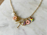 Happy Vibes Charm Necklace in Gold