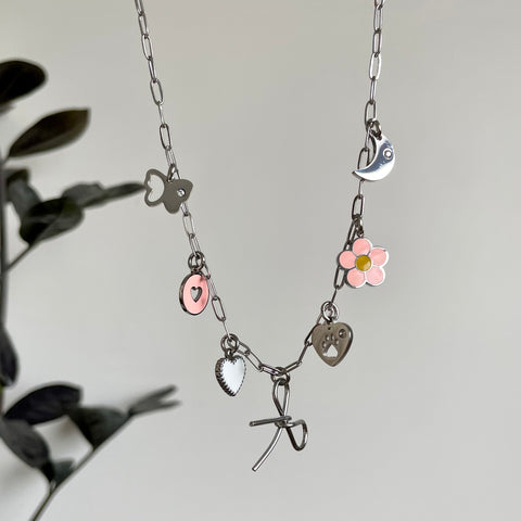 Spring Charm Necklace in Silver