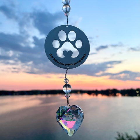 Paw Prints on our Hearts Suncatcher