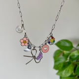 Happy Vibes Charm Necklace in Silver